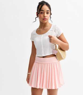 Girls Pink Puffball Skort