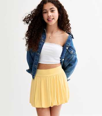 Girls Yellow Puffball Skort