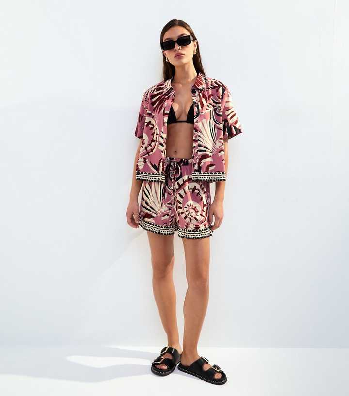 Pink Shell Print Shirt