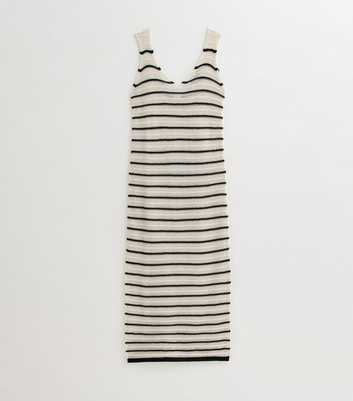 Black Crochet Stripe Cover Up Maxi Dress