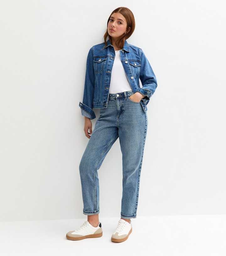 Girls Blue Mom Jeans
