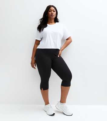 Curves Black Capri Leggings