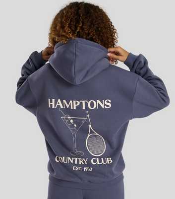 South Beach Blue Hamptons Graphic Print Hoodie