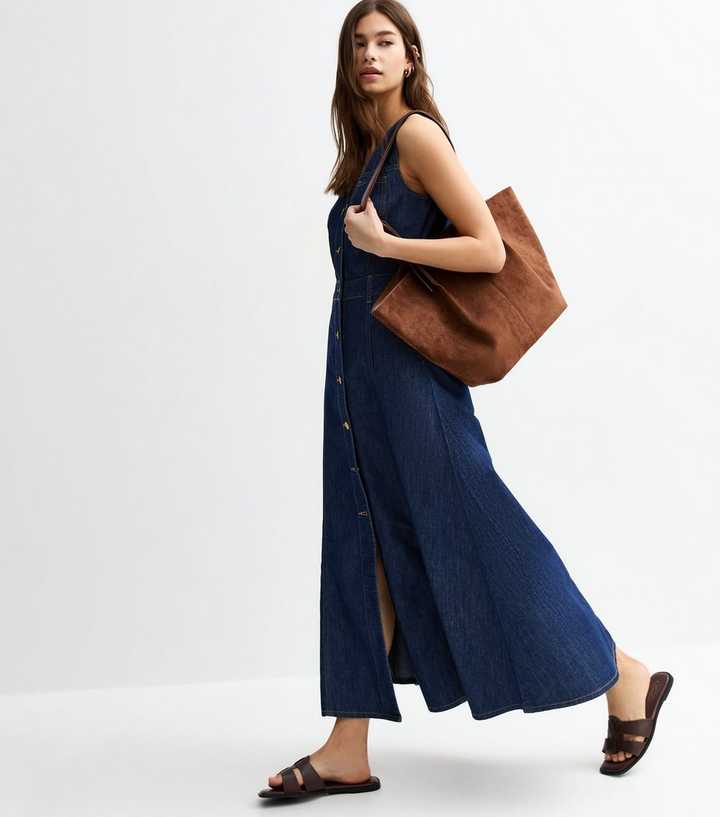 new look denim midi dress Z Supply Leonora Indigo Midi Dress Classic Indigo / S