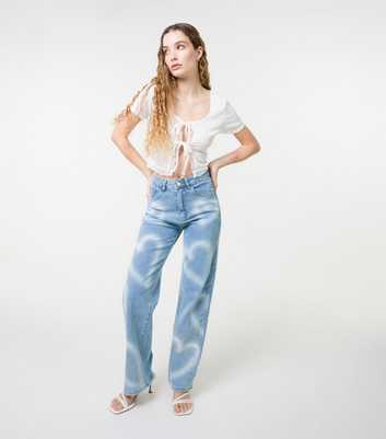 Pink Vanilla Blue Spraypaint Heart Jeans