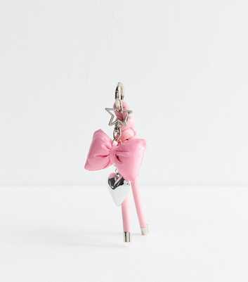 Pink Puff Bow And Rope Bag Charm