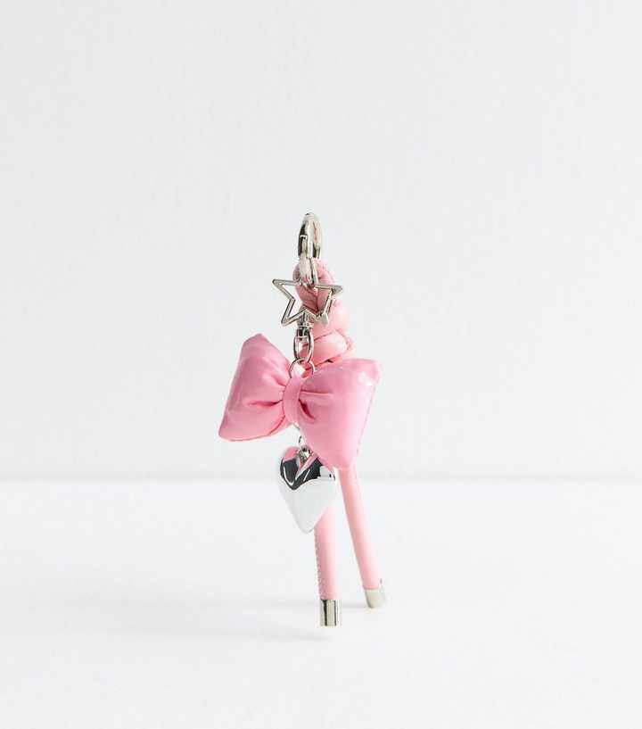 Pink Puff Bow And Rope Bag Charm