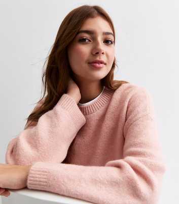 Girls Pink Oversized Jumper