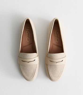 Wide Fit Cream Canvas Loafers