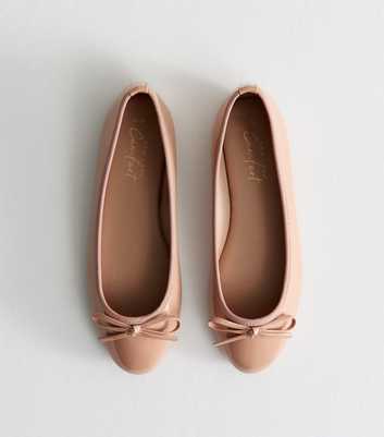 Oatmeal Patent Faux Leather Ballet Flats