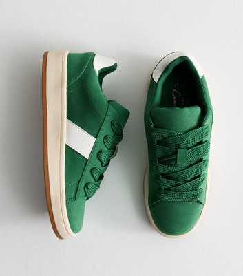 Bright Green Faux Suede Chunky Skater Trainers
