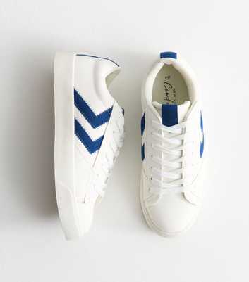 Blue Colour Block Chunky Sole Trainers