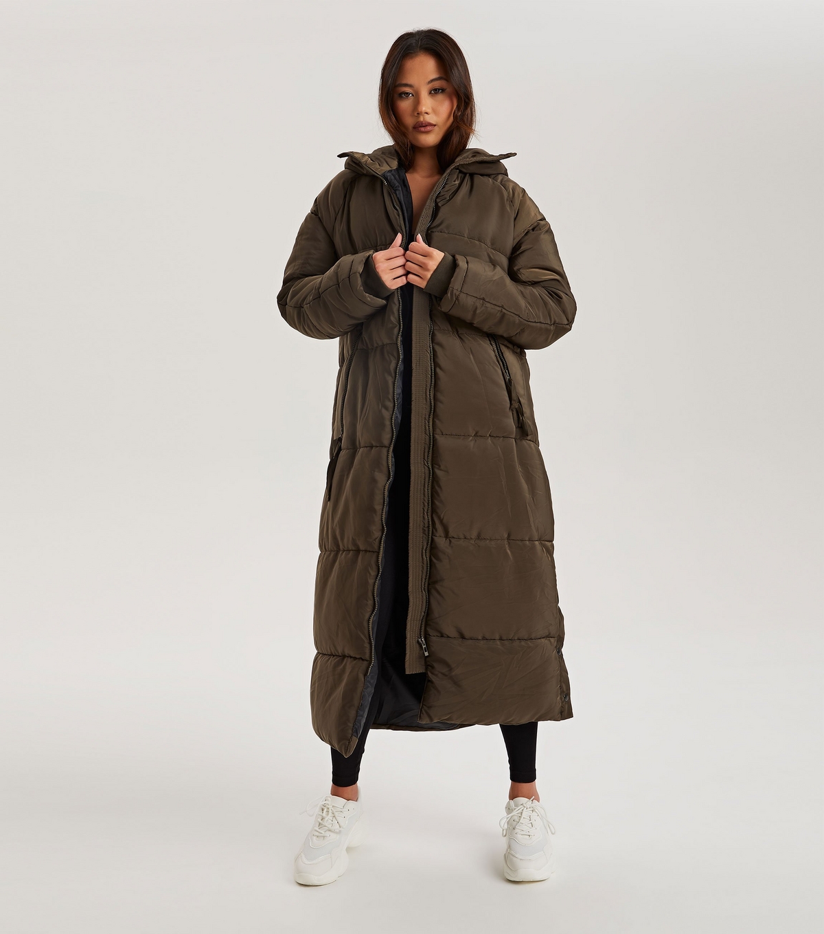 Urban Bliss Women's Khaki Longline Puffer Jacket New Look Small