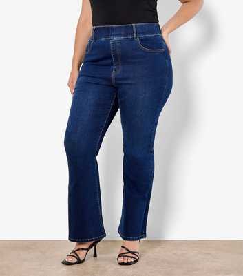 Apricot Curves Blue High Waisted Flared Jeggings