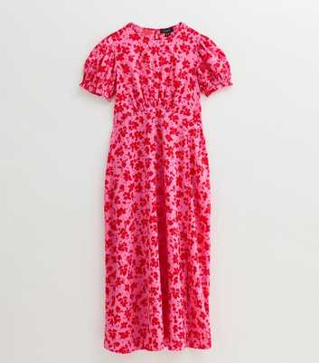 Maternity Pink Floral Print Midi Dress