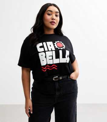 Curves Black Ciao Bella Printed T-Shirt