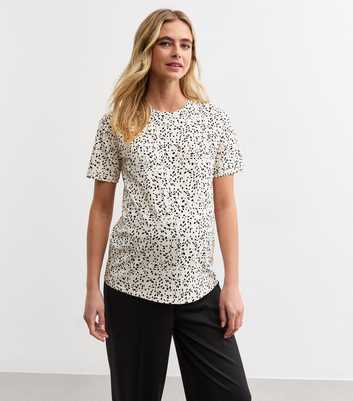 Maternity White Dot Pattern Print T-Shirt