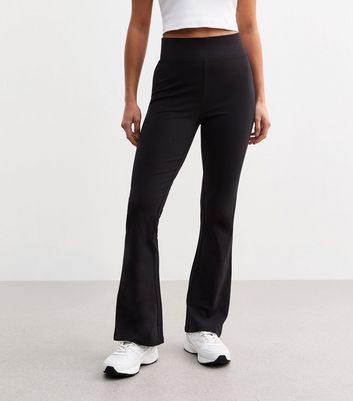 Petite Black Flared Jersey Leggings