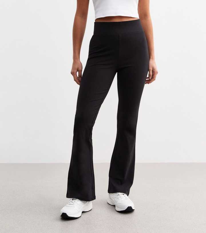 Petite Black Flared Jersey Leggings