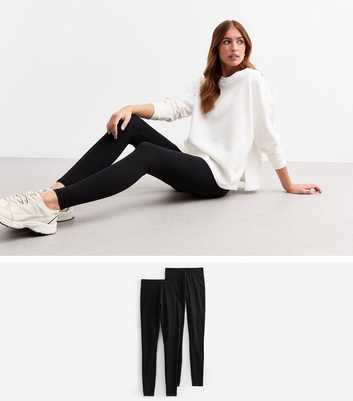 Tall Pack Of 2 Black Leggings