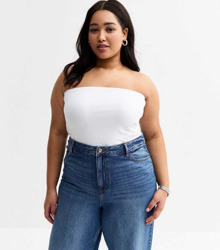 Curves White Strapless Boobtube Top