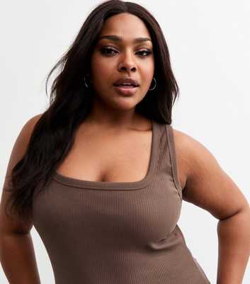 Curves Brown Square Neck Vest