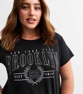 Curves Black Brooklyn Print T-Shirt