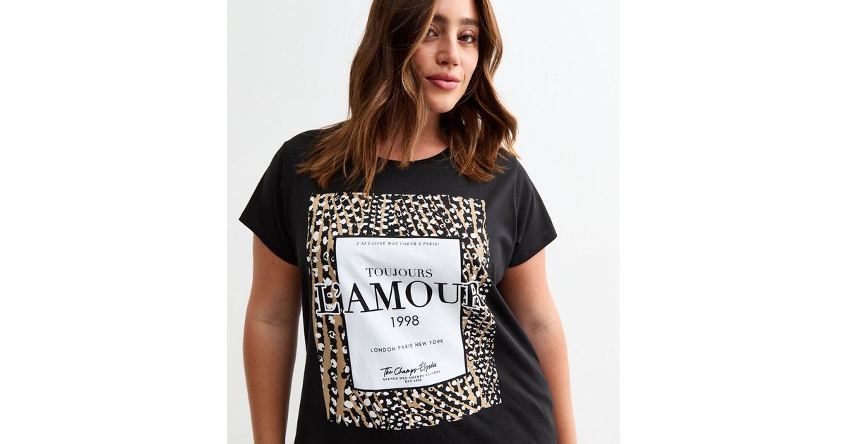 Clothing Tee Shirt Amour Curves Black Toujours L'amour Print T