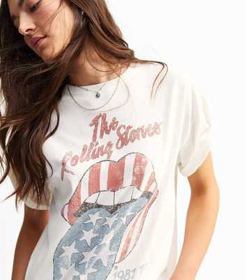 Off White Rolling Stones Print T-Shirt