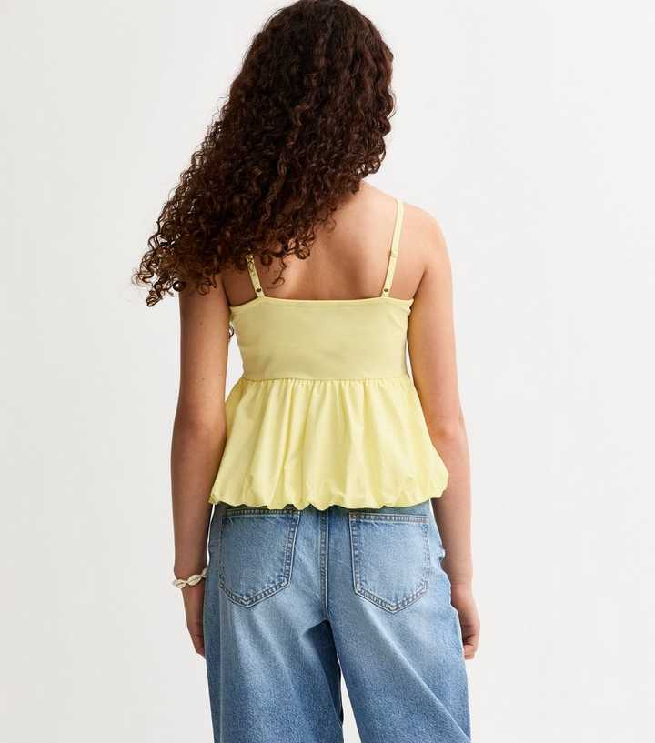 Haut Jaune Péplum Newlook - Taille 8, Sans Manches, Occasion Très Bon état