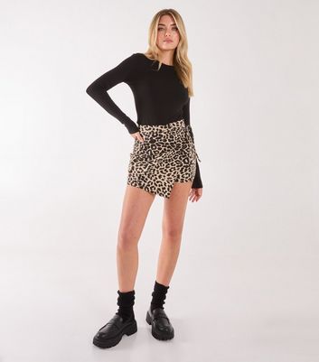 Pink Vanilla Leopard Print Wrap Skort