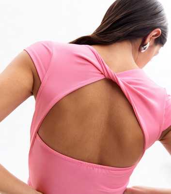 Pink Twist Back Cropped Top