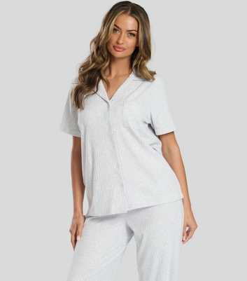 Loungeable Light Grey Shirt and Trousers Pyjama Set