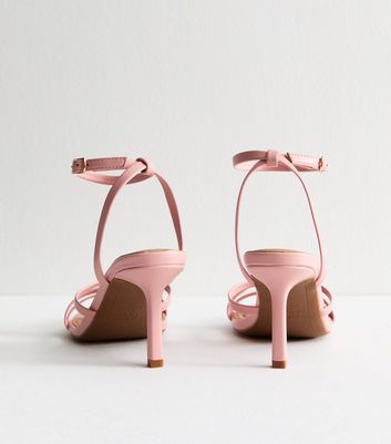Pink Jessy Recycled Polyester Bow Ankle-Strap Stiletto-Heel Sandals -  CHARLES \u0026 KEITH UK