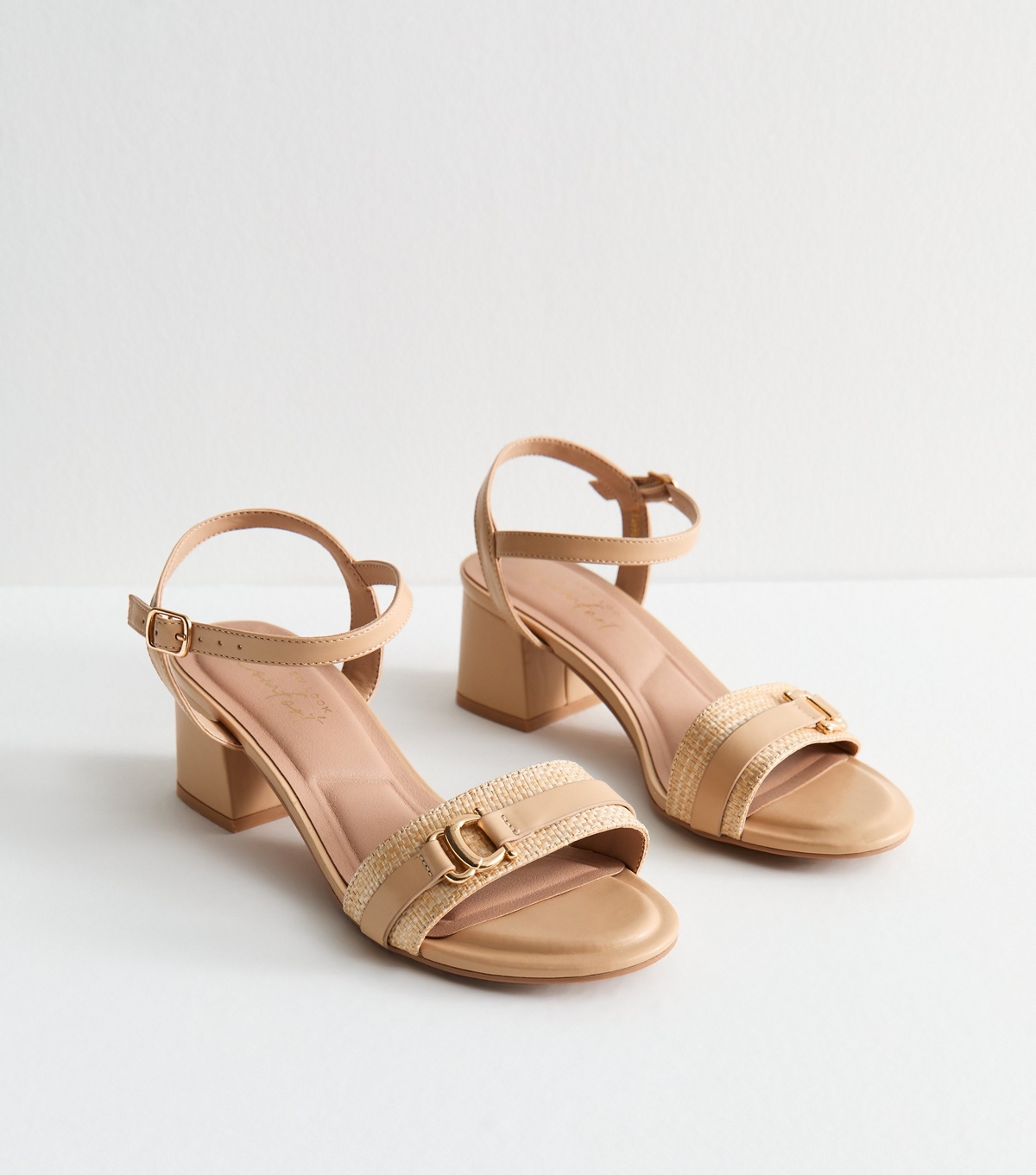 Women's Wide Fit Camel Faux Leather Horsebit Detail Strappy Sandals New Look