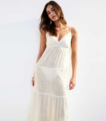 Cream Mirror Detail Beach Maxi Dress