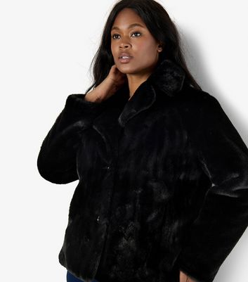 Short black faux fur jacket uk online