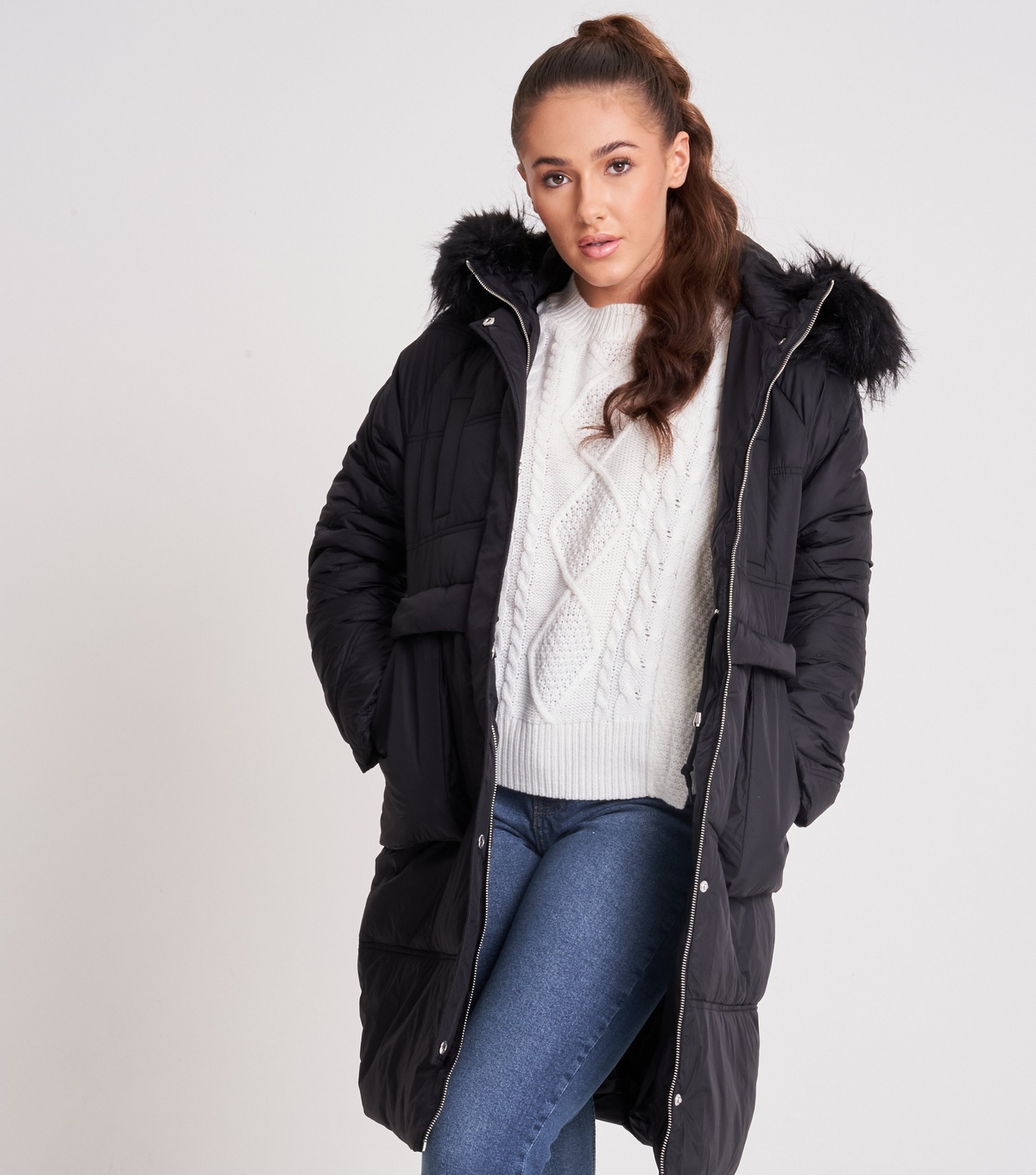 Women's Black Padded Puffer Coat Urban Bliss New Look