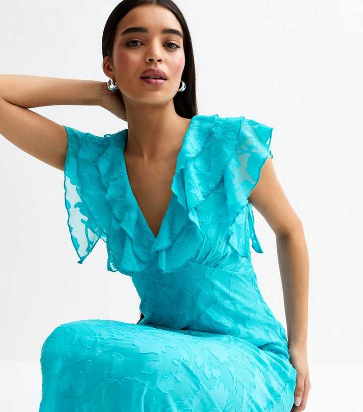 new look dresses Erminia Olive Green One-Shoulder Twist Wrap Maxi Dress – Club L London main image 0
