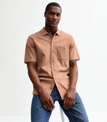 Mink Short Sleeve Interlock Jersey Shirt | New Look