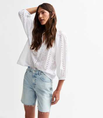 Light Blue Raw Hem Denim Bermuda Shorts