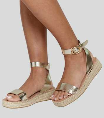 South Beach Gold Espadrille Sandals