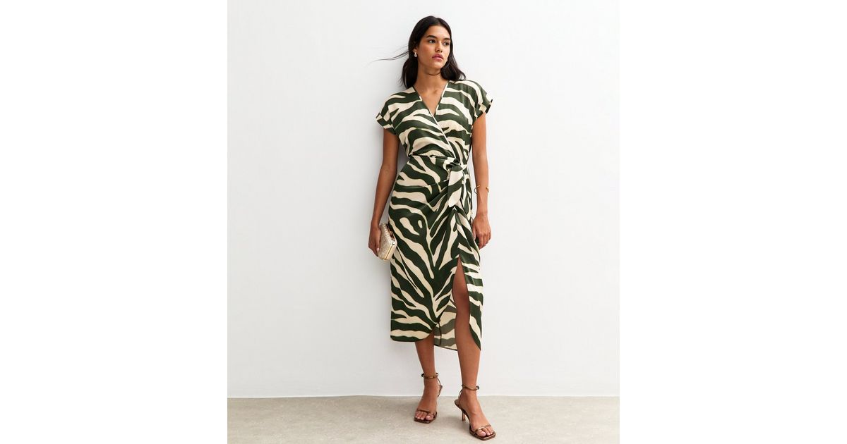 green zebra print dress MME. ZEBRA Garden Dress