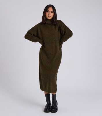 Urban Bliss Camel Roll Neck Midi Dress