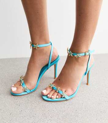 Public Desire Bright Blue Aquamarine Starfish Embellished Sandals