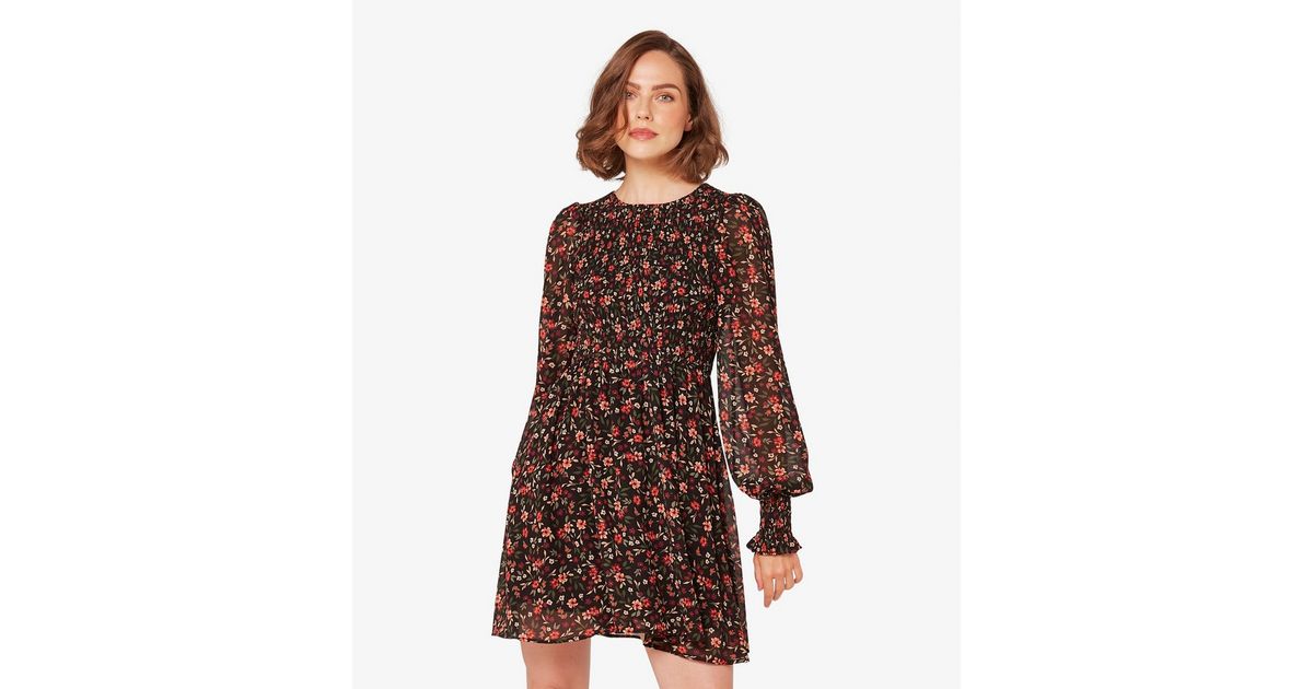 Apricot Ditsy Floral Smock Maxi Dress