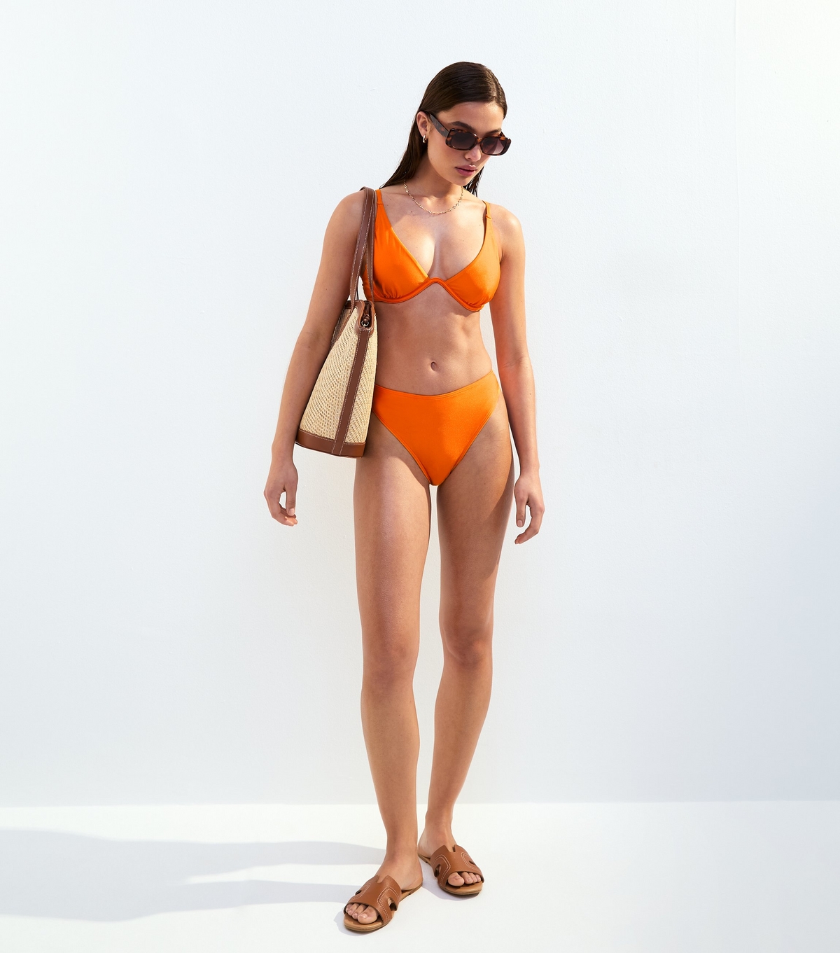 Women's Orange Hipster Bikini Bottoms New Look