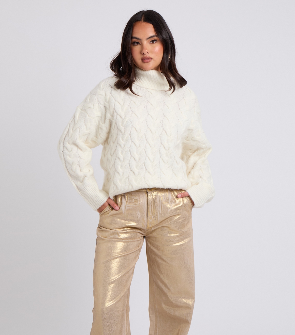 Women's Off White Cable Knit Jumper Urban Bliss New Look