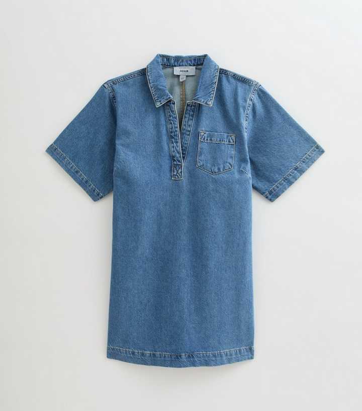 Blue Denim Tunic Dress | New Look