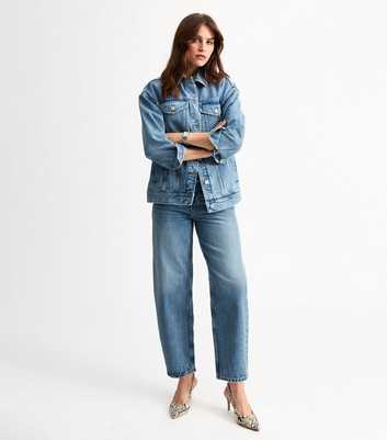 Blue Barrel Leg Jeans